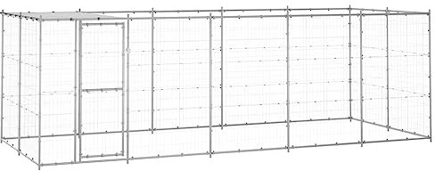 ARKEM Outdoor-Hundezwinger mit Überdachung Verzinkter Stahl 12,1 m² Kennel Mit Verkleidung Wurfbox FüR Hunde