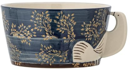 Bloomingville Hezha - Cuenco de gres azul – Elegante cuenco para comida y decoración, 13 x 7 cm