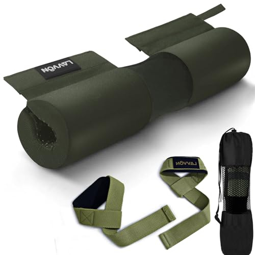 Barbell Squat Pad Set- Nylon Padding AntiSlip- Thick Foam Hip Thrusts Pads