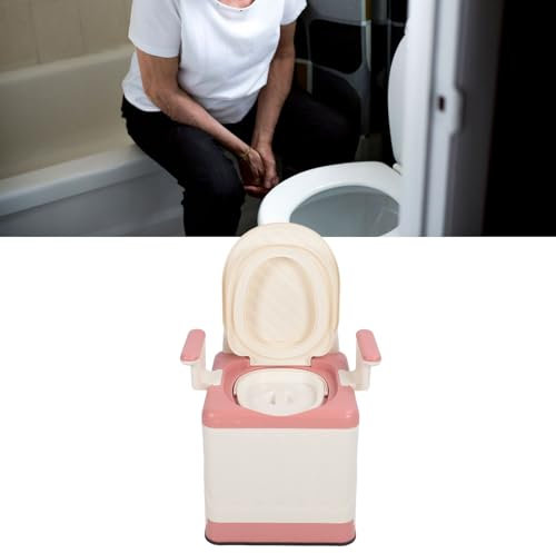 Bedside Commode Chair, Odor Prevention Strong Durable Folding Bedside Commode Chair Widened Armrest Portable Toilet Seat for Older Pregnant Women Pink
