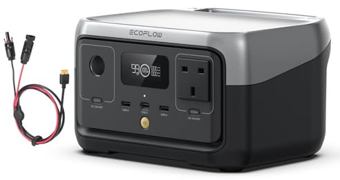 EF ECOFLOW RIVER 2 256Wh Portable Power Station with XT60 Cable, Solar Generator with LiFeP04, up to 600 W Power, Quick Charge in 1 Hour, Balcony Power for Camping/Emergency Power/Motorhomes/Home