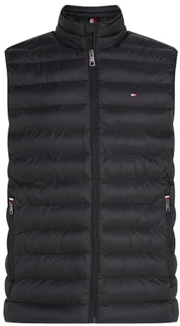 Tommy Hilfiger Herren Weste Core Packable Recycled mit Stehkragen, Schwarz (Black), XXL