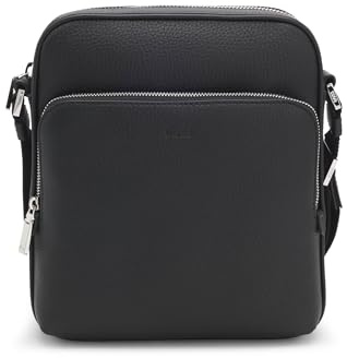 BOSS Herren New Crosstown NS Zip Reporter-Tasche aus naturgenarbtem italienischem Leder
