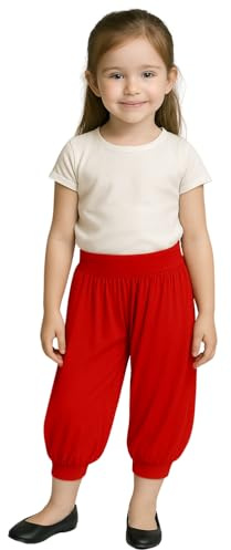 STAR FASHION Haremshose für Kinder, locker, lässig, Baggy, Sport, Tanzhose, Mädchen, Haremshose mit Beinabschluss, elastischer Bund, Größe 5 bis 13 Jahre