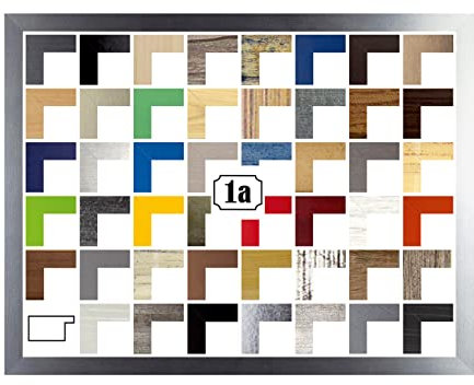 Colorello Bilderrahmen Posterrahmen Puzzlerahmen 50x70 cm Farbe Aluminium Geschliffen Verrostet Optik 70x50 cm mit weisser Rückwand und klarem Acrylglas