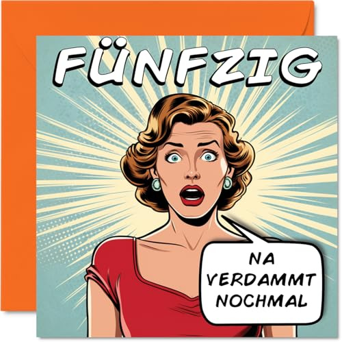 Stuff4 50. Geburtstagskarte Lustig Frau, Komische Jahre | Lustiger Alles Gute Zum Geburtstag Karte für Mama Oma Tante Schwester Freundin Kollegin 145mm Unhöfliche Scherzen