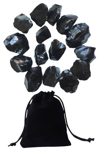 Schwarzer Turmalin,Heilsteine Edelsteine Set,Naturbelassene Rohsteine,Halbedelsteine Natürliche Rohsteine für Kristalltherapie Felsen-Dekor Meditation Edelsteinwasser