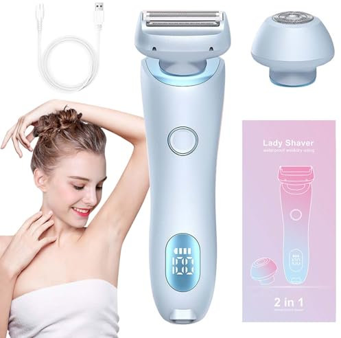 Colexy Divanity Skin Glow Nano Rasierer, Damenrasierer mit 3 rasiermesserscharfen Hochgeschwindigkeitsklingen & 3D-Schwimmfolie, Elektrorasierer für Gesicht, Beine und Intimbereich (Blau)