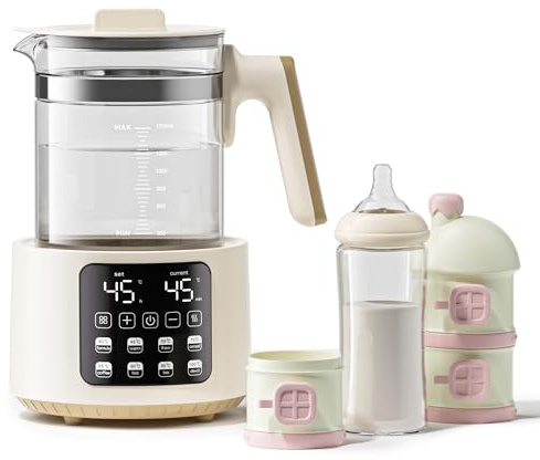 Calentador de biberones, Hervidor eléctrico para bebés de 600 W, Calentador instantáneo de leche para bebés, Vaporizador de biberones multifuncional, Control de temperatura, Descongelación/leche