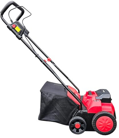 Scarificatore a batteria, 40 l, larghezza di lavoro 36 cm, larghezza di lavoro regolabile (rullo con cuscinetti a sfera con 7 coltelli, senza batteria e caricatore)