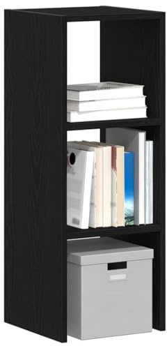 Gecheer Libreria Impilabili Rovere Nero 30x30x80 cm Legno Multistrato,Mobiletto,Mobile Porta CD,Libreria,Scaffale Porta CD,Dvd,Archiviazione,Libreria Cubi,Porta CD a Colonna,Libreria Divisorio,P858805