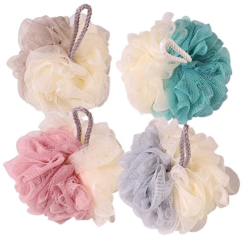 Healeved 4piezas Bolas De Baño Para Ducha Esponjas De Limpieza Corporal Burbujas Ricas Colores Diferentes Esponjas De Baño Prácticas Para Uso Casa