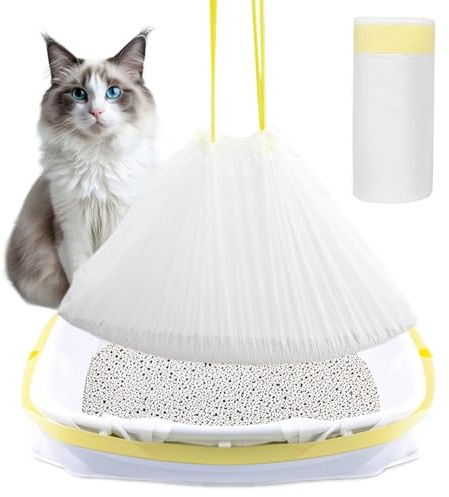 O2frepak 15 st 92 x 46 cm rivbeständig kattlåda foder, jumbo extra hållbar stor dragsko kattsand panna väskor katt avfall katttillbehör