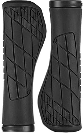 ZoRHac Fahrradlenker, Lenkererhöhung, Fahrradgriffe mit ergonomischem Design, Single Lock-On Mountainbike-Griffe, rutschfeste Griffe, passend for MTB, E-Bike, Roller(Black)