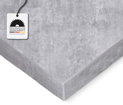 HausFux Spanplatte nach Maß - 2,5 cm stark, melaminbeschichtet, mit ABS-Kante - Made in Germany - für Möbel- und Innenausbau (Bellato Grau, 60 x 40 cm)