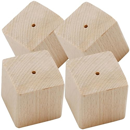 LABRIMP 4pcs Baking Flower Nail Base Wooden Decorating Table Flower Placement Table Baking Display Base for Cake Decorating Supplies