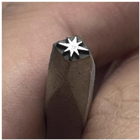 CYHTYM Schlagzahlen Stempelwerkzeug für Metallstempel aus Kohlenstoffstahl, Stahlstempelform mit Stern-Mond-Muster, Schmuckstanzer für Gold und Silber(Stars)