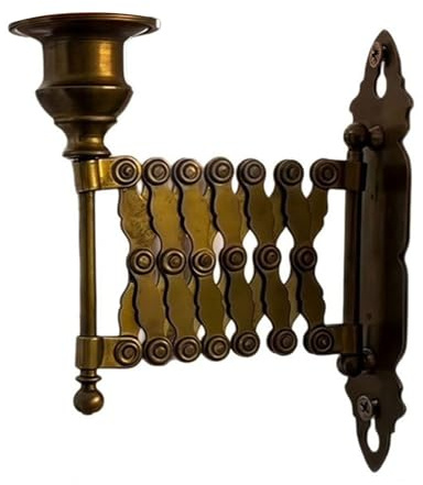 Antique Metal Candelabra with Adjustable Length Wall Mount Extending Taper Candleholder Sconce for Ambients Lighting Metal Decorative Candleholder