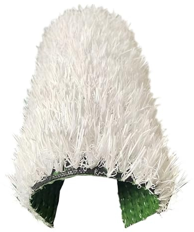 RybdaFDc Césped Artificial Blanco, césped Artificial de Colores for Exteriores, césped Artificial for Exteriores con Orificios de Drenaje.(2x1m(6.56x3.28ft))