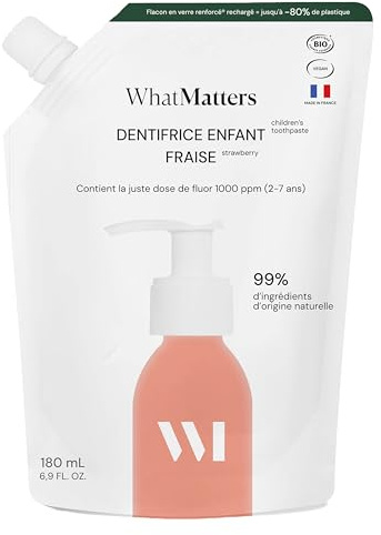 WHAT MATTERS Éco-Recharge Dentifrice Enfant Fraise 180ml