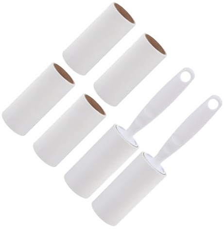 UTHCLO 8pcs Reusable Pet Hair Lint Roller with Refill Compact Travel Manual Sticky Brush for Upholstery Clothing Sofa Car Cleaning White