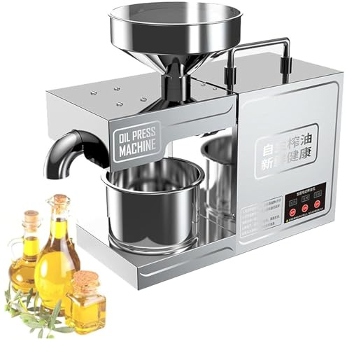 Macchina automatica della pressa dell'olio - Estrattore di olio industriale per noci e semi, in acciaio inossidabile, funzione pressa a freddo e caldo