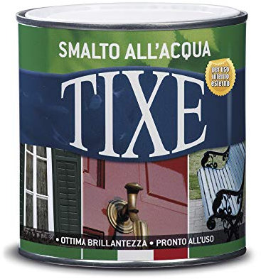 TIXE Smalto all'Acqua – Finitura Lucida e Resistente per Legno e Metallo, Nero Brillante 500 ML
