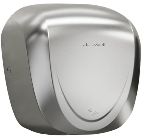 JETWELL UL Approved Power Commercial Hand Dryer with HEPA Filter High Speed Automatic Warm Wind, Heavy Duty Polished Stainless Steel Cover AC110V-130V