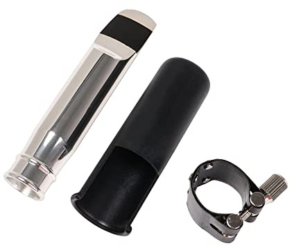 Yibuy Silver 9# Size Jazz Tenor Saxophone Mouthpiece Set for Beginners Saxophonists