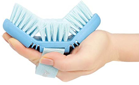 Animalon | Pferde Putzzeug für Kind | Kardätsche in blau | Kinderkardätsche | Flexible & Ergonomische Pferdebürste mit Klettverschluss | Pferdeputzzeug | Pferdegeschenke