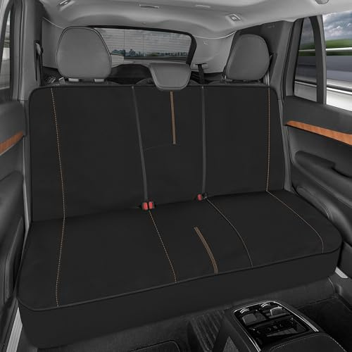Motor Trend SpillGuard - Coprisedile posteriore impermeabile, cuciture beige, diviso, con imbottitura in neoprene, per bambini e cani, rivestimento per interni dell’auto