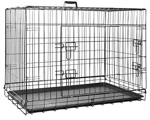 proudpet Pet Cage Folding Double Door Metal Dog Crate (Large - 36 Inch)