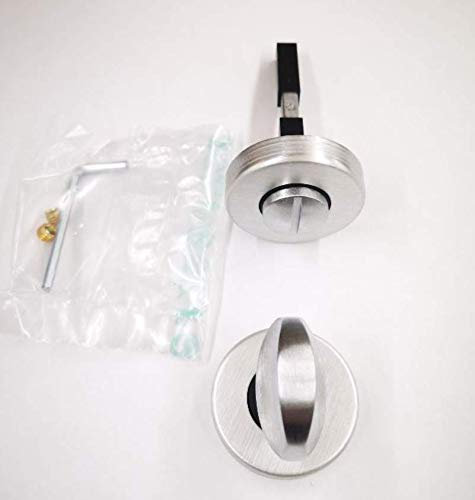 effedielle® NOTTOLINO WC A FARFALLA UNIVERSALE 1735 D 45 MM CROMO SATINATO-CHIUSURA PER PORTE BAGNO-PORTA SCORREVOLE COMPLETA DI POMOLO.DIAMETRO 45 MM, ALTEZZA NOTTOLINO 30 MM