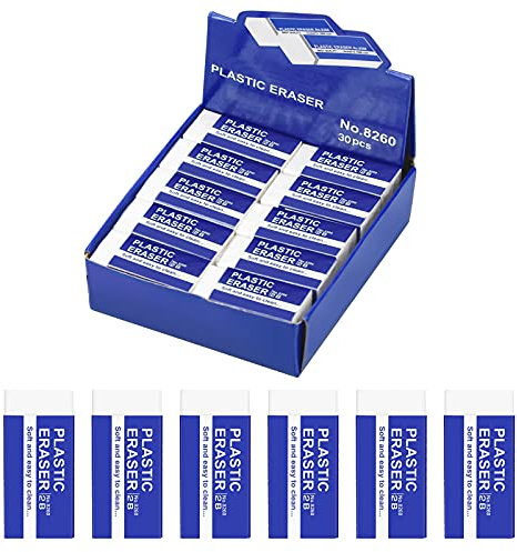 Winfred Radiergummi, 30 Stücke Würfel Radiergummi für Kinder 2B Radierer für den universellen Einsatz in Schulen, Skizzen, Gemälden, Künsten, Büros (Weiß)