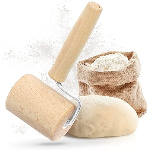TIMELEOS Teigroller klein - Nudelholz klein - Kinder Kindernudelholz - Nudelholz als Backzubehör - Kinder-Teigrolle für Knete aus Buchenholz zum Teigrollen stabil (1x Backblechrolle 17.0 x7.0 x 5.0cm)