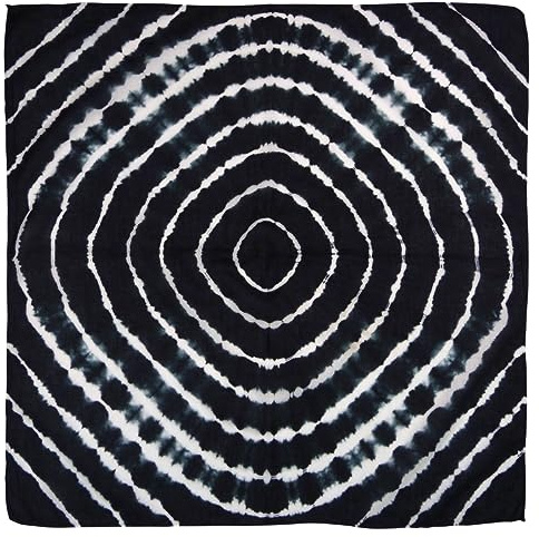 Asita handbatikfärgad XL bandana 100 % bomull, Svart, XL