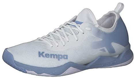Kempa Wing Lite 2.0 Women, Scarpe da Pallamano Donna, Weiß/Lake Blau, 44 EU, Weiß Lake Blau, 44 EU