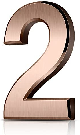Vicloon Mailbox Numbers Self Adhesive, 3 Inches 3D Mailbox Numbers Waterproof, Door Numbers House Numbers Street Number Stickers for House Mailbox Apartment Hotel Courtyard Cafe Bronzed(2)
