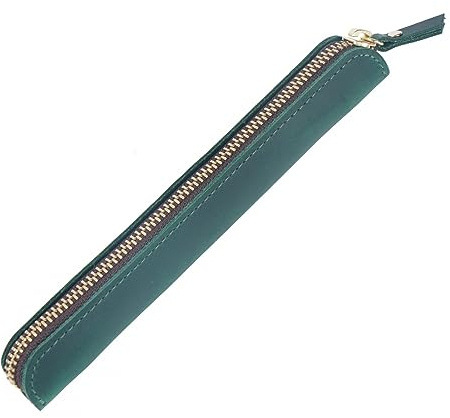 MiOYOOW Étui à Stylo en Cuir, Étui de Protection pour Stylo Rétro avec Fermeture Éclair pour Stylos Plume Crayons
