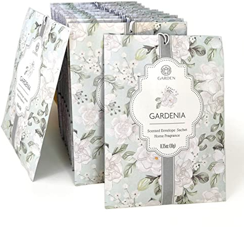 Gardenia Scented Sachets - 12 Pack, Long-Lasting Home Fragrance Sachet Bags, Large Fresh-Scented Packets, Sachets for Drawers and Closets