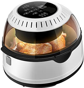 Friteuse à air commerciale de 1100 W, combiné de friteuse à air multifonctionnelle de four de grille-pain de 13 litres, friteuses à air de 230 degrés C avec affichage numérique, blanc