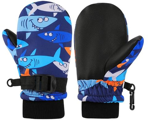 QKURT Guantes de esquí para niños, Guantes de Nieve de Invierno Impermeables, Guantes de esquí para niños y niñas de 2 a 8 años