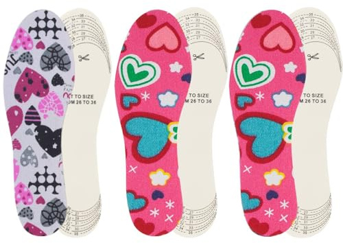 OMBRISA Solette Scarpe Bambini 3 Paia, Traspirante Scarpe Bambini, Tagliate su Misura, Morbido Lavabile Sostitutivo, in Schiuma Traspirante, Comode