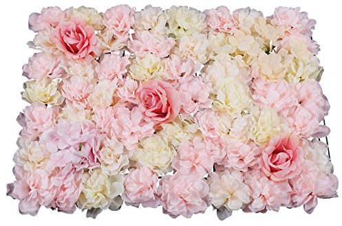 GramStudio 12 Stück künstliche Blumenwand, Kunstblumen Deko Blumen Panel Wand Wandpaneel Papierblumen Wanddeko, Dekoration für Wohnzimmer Hintergrund Hochzeitsortdekor Fotobereiche Schaukasten