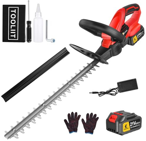 CONENTOOL 56cm Cordless Hedge Trimmer, 21V 4000mAh Electric Hedge Trimmer, Branches up to 20mm Thick, 850W Hedge Trimmers with Rechargeable Battery and Charger for Garden (Black)