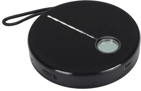 Lettore CD Portatile con Bluetooth 5.0, Lettore Musicale Ricaricabile, Funzione Anti Salto, Supporto CD, CD RW, MP3 3,5 Mm AUX USB, per L'uso a Casa o in Auto