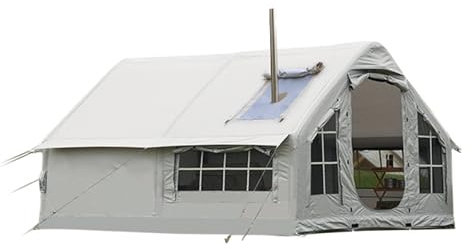 Vollautomatisches Aufblasbares Zelt Für 6–8 Personen, Aufblasbares All-in-one-Zelt, Mit Kaminöffnung, Großem Raum, Winddicht, Regendicht Und Sonnenschutz, Für Camping, Festivals, Hinterhof