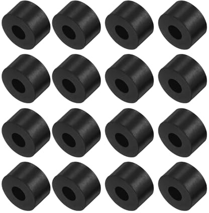 Kozelo 16 Pezzi Distanziali in Gomma [10x15x25mm] Cuscinetti Isolanti Antivibranti, per Accessori Casa Auto Barche in Neoprene, Nero