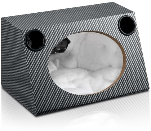 Suacopzar 15,2 x 22,9 cm Lautsprechergehäuse, trapezförmiges Auto-Lautsprechergehäuse mit schallabsorbierender Baumwolle und Lautsprecher-Spikes, Pad-Matte, PVC-Furnier-Lautsprecherbox-Gehäuse für