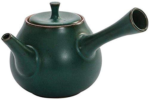 sjdoPulse Tetera Tetera De Cerámica Olla Lateral para El Hogar Tetera Pequeña Juego De Té Esmalte De Té Negro De Cerámica Simple Olla Individual - Verde
